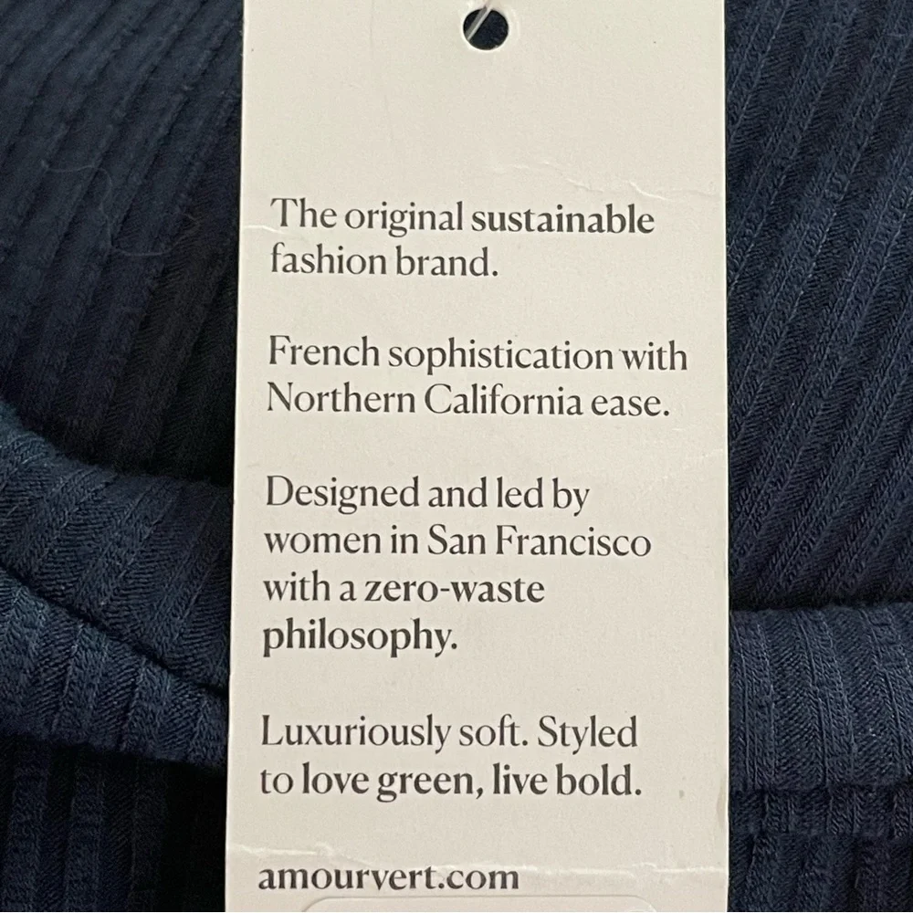 Amour Vert | Ocean Blue Colombe Paris Rib Dress New - Picture 9 of 10